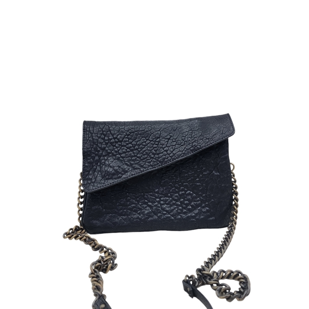 Maxon Collection Women's Textured Leather Magnetic Flap Shoulder Bag Black- OS